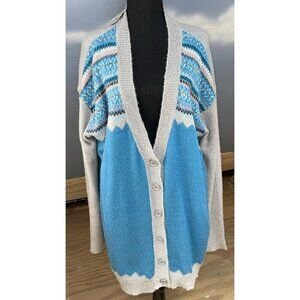 Womens Sweater 3XL Top Designer Canyon River Blues Button  Pockets Stylish New